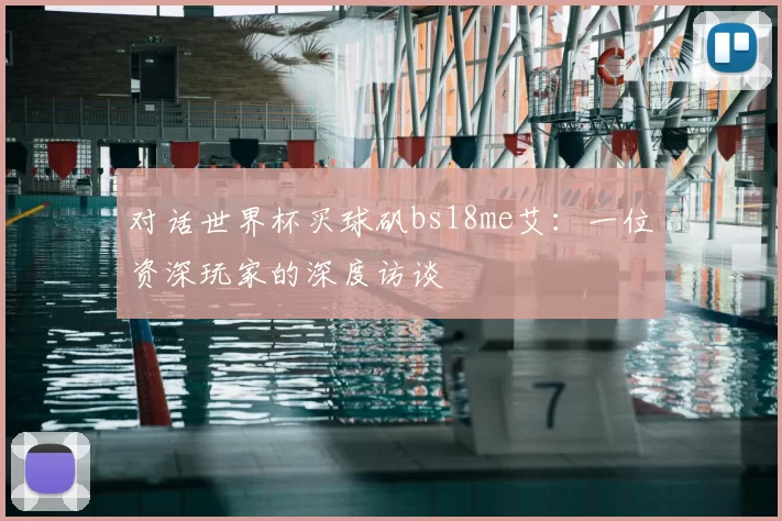 对话世界杯买球矾bs18me艾：一位资深玩家的深度访谈