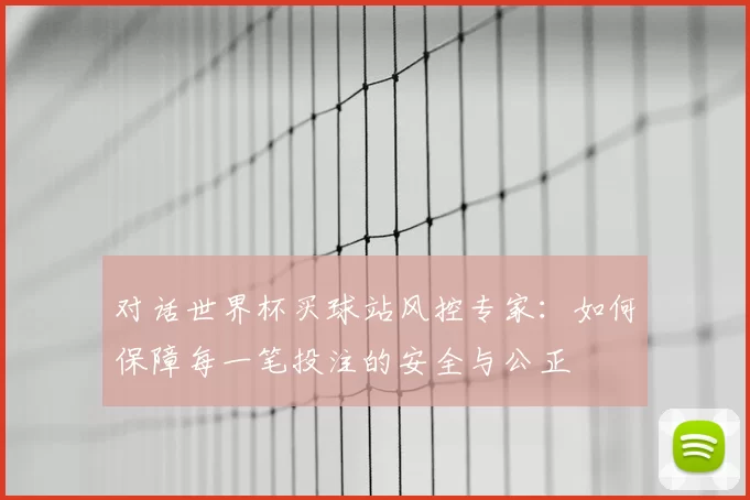对话世界杯买球站风控专家：如何保障每一笔投注的安全与公正